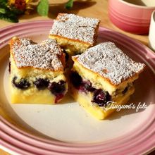 イタリア発!美しい3層が魅力♡ブルーベリーのマジックケーキ