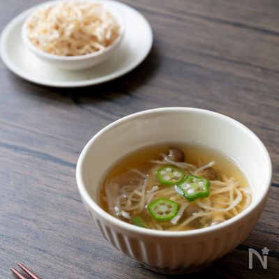 切り干し大根とおくらの味噌汁