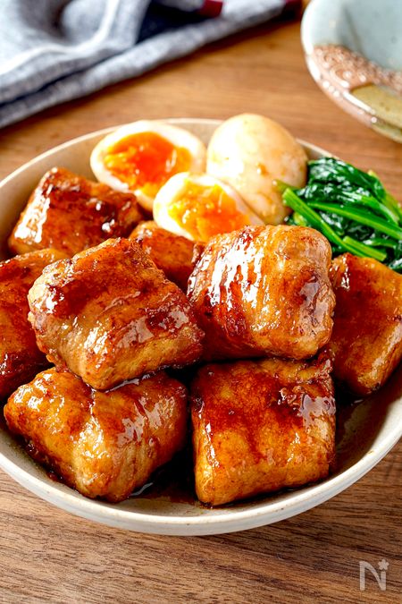 厚揚げの豚巻き照り焼き