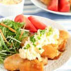 鶏むね肉で照り焼きチキンのタルタルソースがけ