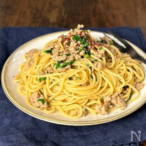 【にら味噌パスタ】ワンパンでやみつき不可避