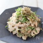 れんこんとじゃこの大葉たらこサラダ