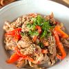 ワンパンで簡単！元気になれる【豚肉とパプリカの甘辛炒め】
