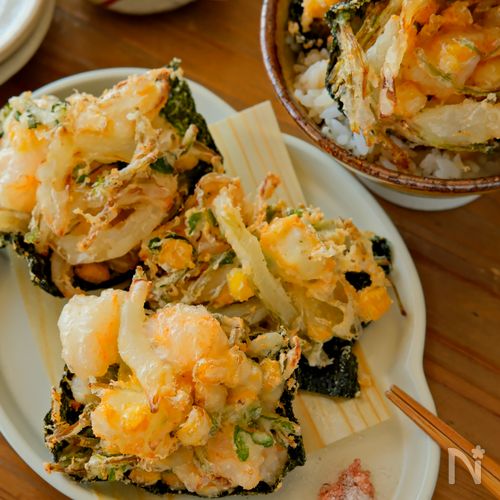 【サクサクのりかき揚げ】えびコーンチーズ入り/天丼もおすすめ
