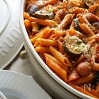 〈BRUNO〉子供ウケ◎ナスとズッキーニのナポリタン風パスタ