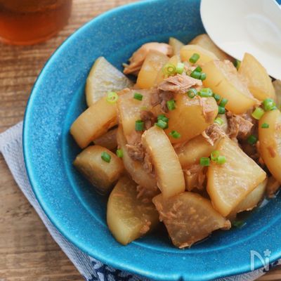 冷凍テクで味しみしみ。ツナと大根の煮物【時短・作り置き】