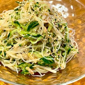 michuの作ってみた!投稿(レンジでお手軽♪ツナともやしの中華風春雨サラダ)