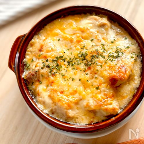 とろじゅわ♡【お豆腐と鶏肉のグラタン】フライパン1つで！