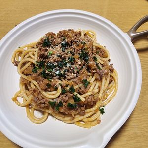 ナムディの作ってみた!投稿(焼肉のたれでコクうま！濃厚ボロネーゼ)