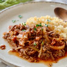 レストランの味♪ハヤシライス風牛肉とトマトのマスタード煮