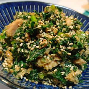 そらまめの作ってみた!投稿(ご飯にめっちゃ合う♡ケールとツナのごま炒め煮)