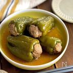 まるごとピーマンの肉詰め、まる生Wおろしぽん酢煮