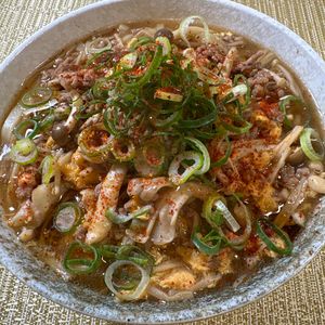 楽ラク手抜キッチン🐶🐾の作ってみた!投稿(片栗粉いらず！米粉でとろみをつけるきのこ卵あんかけうどん)