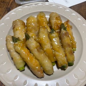 さやの作ってみた!投稿(豚こまで♪肉巻きアスパラの甘味噌焼き)