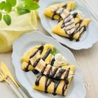 ワンボウルですぐに作れる、米粉のチョコバナナクレープ