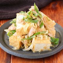 【長ねぎと厚揚げの旨和え】全部入れてチン!5分で完成!