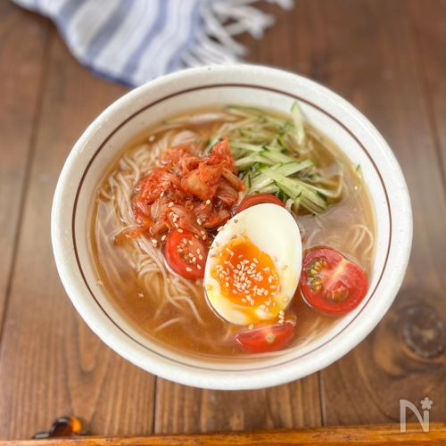 いつもの調味料で！【スープ自慢◎冷麺風そうめん】