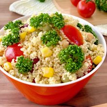 【お豆とコーンのクスクスサラダ】手軽にできて彩り良し♡