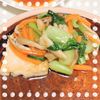 あめの作ってみた!投稿(［豆腐ステーキ］きのこあんかけ♩麺つゆで簡単！ヘルシーおかず)