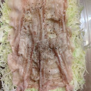 たりおの作ってみた!投稿(【レンジで5分♡豚ばらキャベツ蒸し】ぱぱっと完成！たれが旨い)