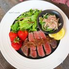 玉ねぎソースで♪ヒレステーキ
