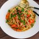 超簡単茹でたら混ぜるだけ！トマトとツナの和風パスタ