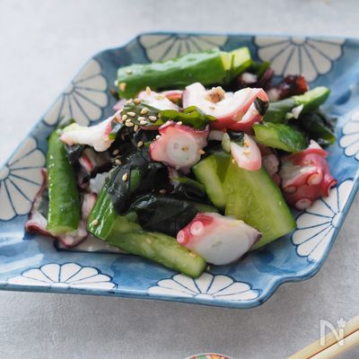 【たこときゅうりとわかめの酢のもの】まろやか出汁風味