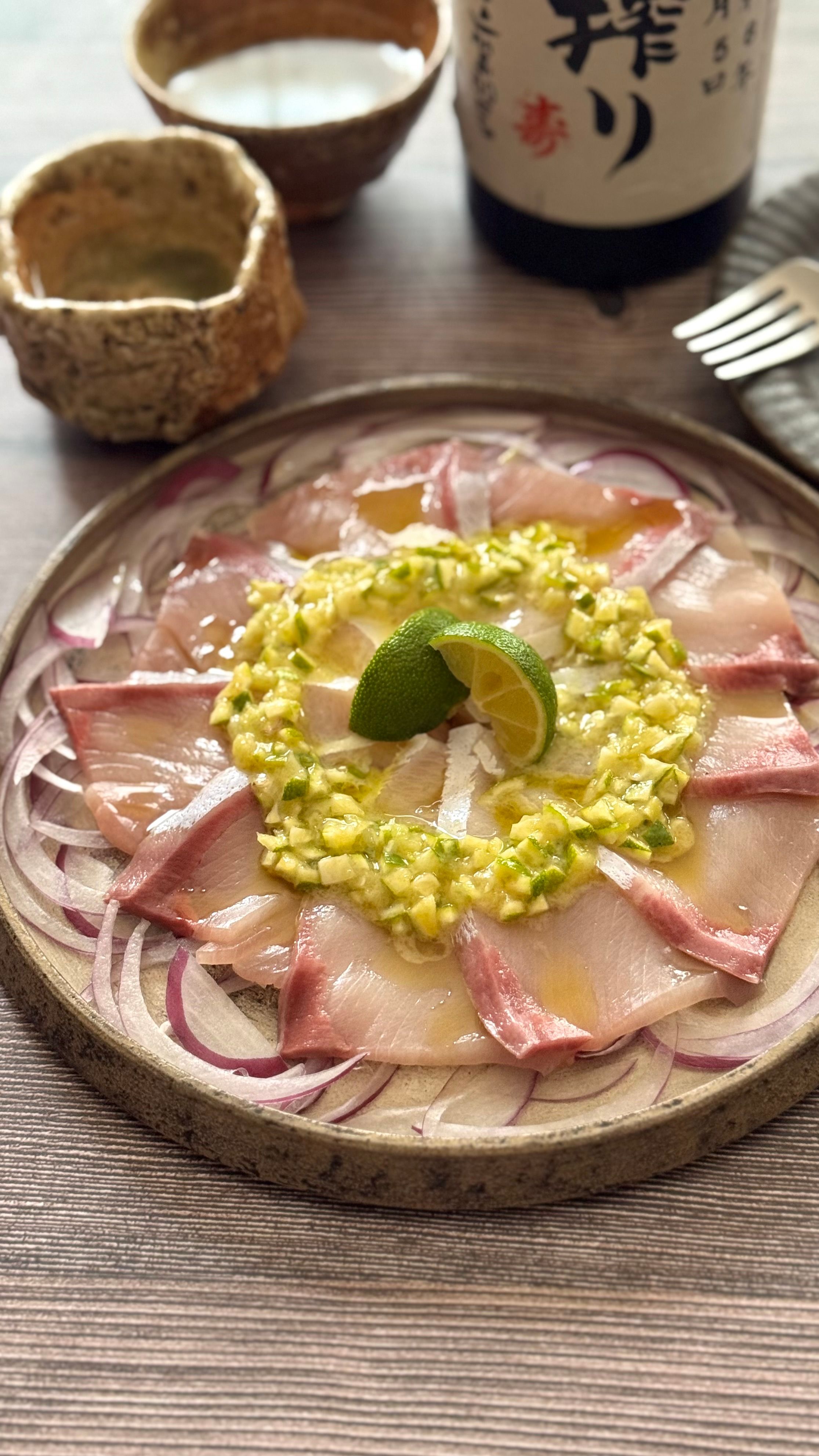 カルパッチョ ブリのカルパッチョ さわやか酢橘ソース | レシピサイトNadia