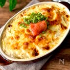 チンして混ぜて焼くだけ！あと一品に♪【明太ポテトグラタン】