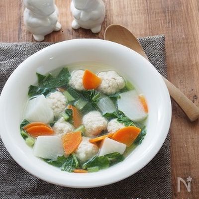とろける鶏団子とかぶのぽかぽかスープ