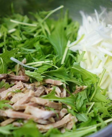 水菜と長葱の叉焼サラダ | レシピサイトNadia