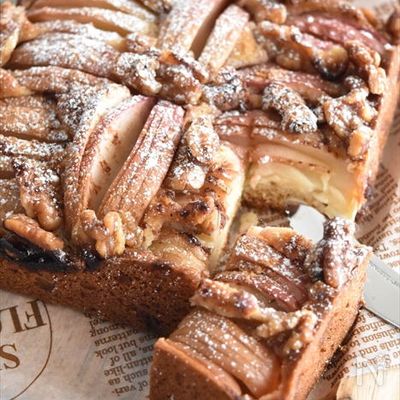 ホットケーキミックスで簡単!ハッセルバックリンゴケーキ