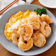 『海老マヨ☆とろとろ卵添え』本格派！マヨが絡む贅沢な１品♡
