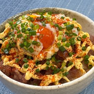 楽ラク手抜キッチン🐶🐾の作ってみた!投稿(ねっとり濃厚で旨い「ピリ辛！マグロのたたき丼」【簡単・時短】)