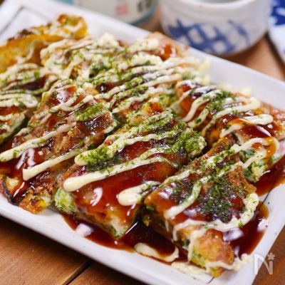 ☆いっぺん食べたらやめられない☆🤩☆夜店のとん平焼き☆🍺