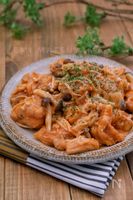 ＊ジューシーチキンときのこのケチャマヨ炒め＊