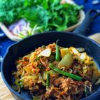 色々野菜に包んで♪＊豚こまといんげんのオイスターカレー炒め＊