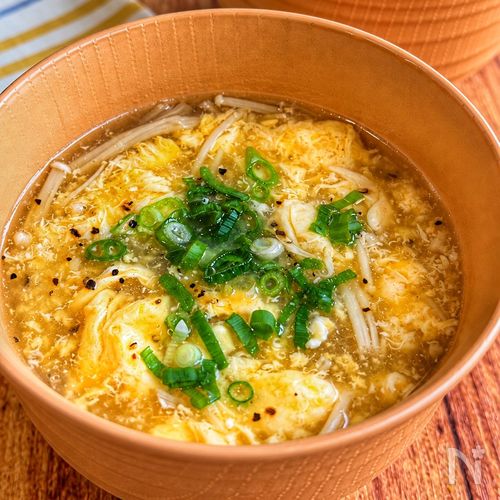 【えのきとふわふわ卵の中華スープ】とろとろ〜♡