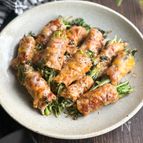 チーズとろ～り♪シンプル味付けで豆苗の豚肉巻き