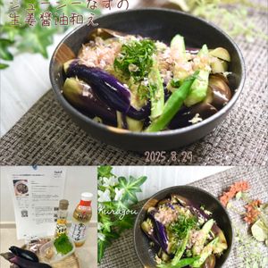 クラ蔵の作ってみた!投稿(【ジューシーなすの生姜醤油和え】少ない油で色キープ！)
