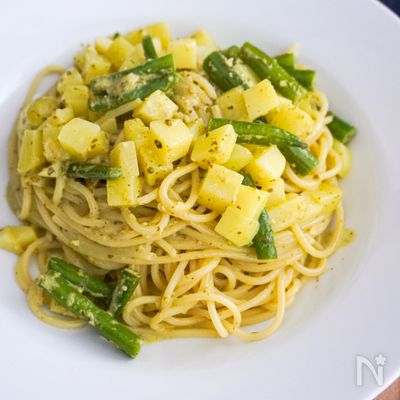 【基本のパスタ】じゃがいもといんげんのジェノベーゼパスタ
