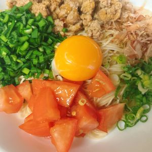 サラの作ってみた!投稿(○○で簡単味付け！『台湾風まぜそうめん』)
