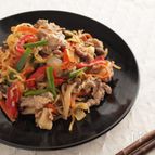 チャプチェ風　豚肉と春雨のフライパン蒸し
