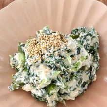 レンジで簡単】春菊と豆腐の中華風白あえ