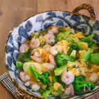 ブロッコリーとむき海老と卵のとろーり煮