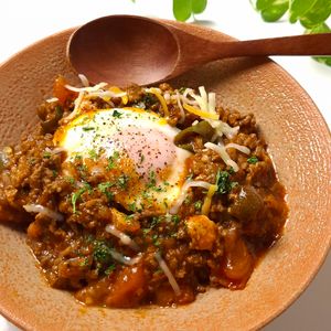 とのちゃまの作ってみた!投稿(【ワンパン♪トマトとピーマンのタコライス風丼】子供爆食♡︎)