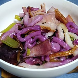 猫の作ってみた!投稿(【レンジで豚バラうどん】バター🧈風味♡)