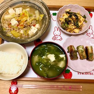 ありみの作ってみた!投稿(【鶏ひき肉と白菜の和風麻婆豆腐】冬に食べたいとろ〜りおかず♩)