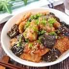 クセになる♪揚げない鶏唐とナスのピリ辛味噌マヨソース