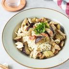 さっぱり旨い！【なすとささみの梅だれ和え麺】